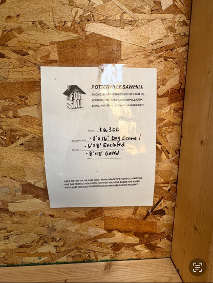 8'x16' dog kennel