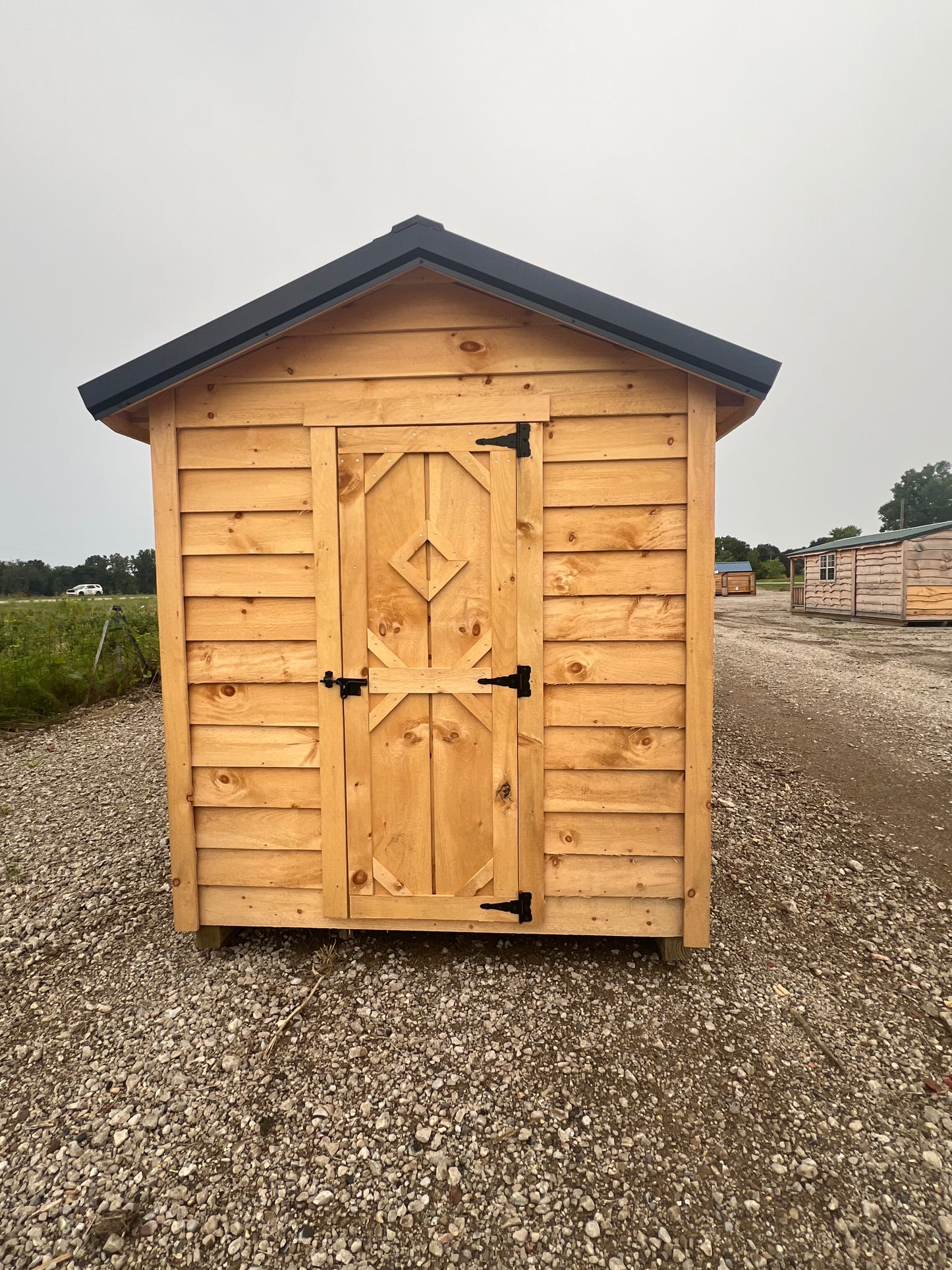 6x26 Rough Sawn Chicken Coop with Black Roof