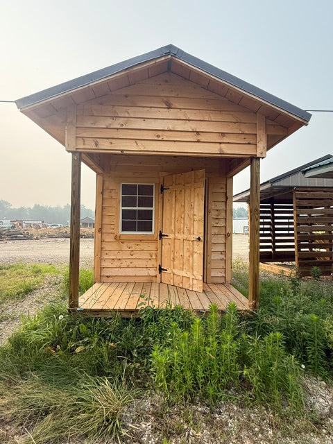8x12-8x8 Amish Made Structure with Porch and 3 Windows