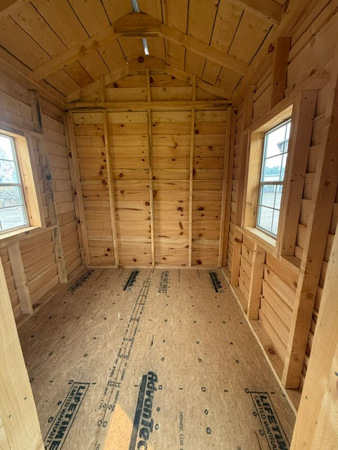 8x12-8x8 Amish Made Structure with Porch and 3 Windows