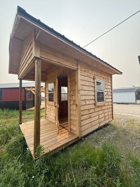 8x12-8x8 Amish Made Structure with Porch and 3 Windows