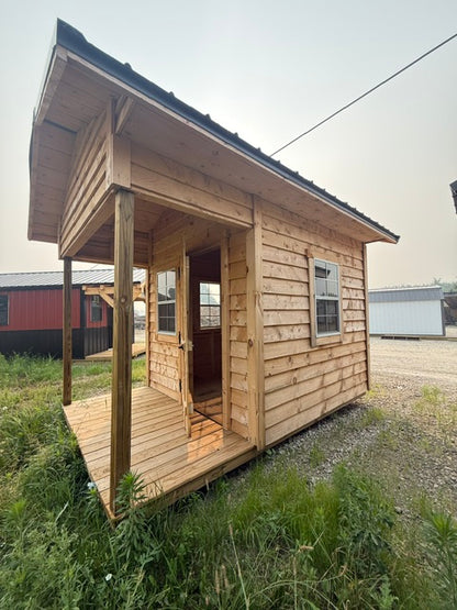 8x12-8x8 Amish Made Structure with Porch and 3 Windows