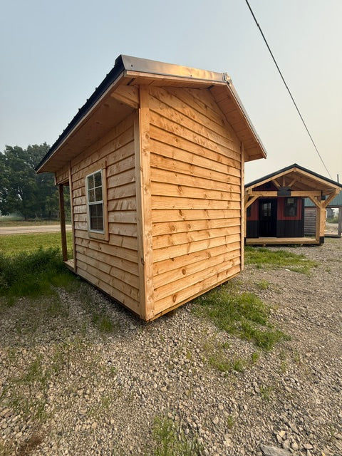 8x12-8x8 Amish Made Structure with Porch and 3 Windows