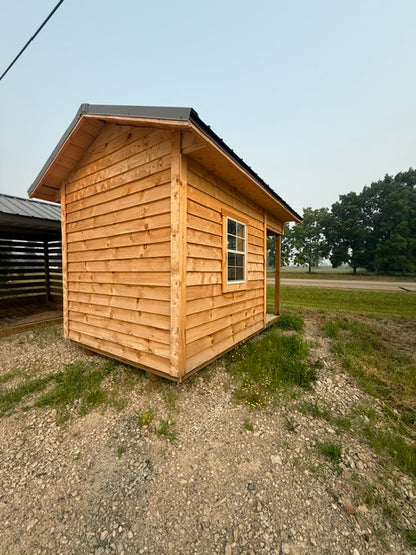 8x12-8x8 Amish Made Structure with Porch and 3 Windows