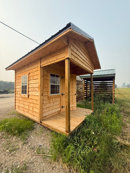 8x12-8x8 Amish Made Structure with Porch and 3 Windows