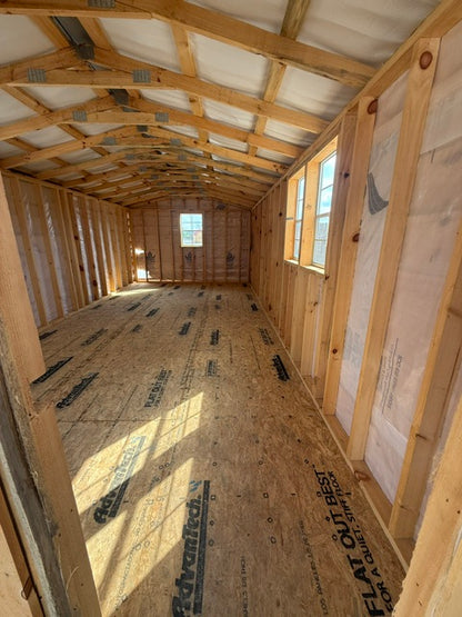 12' x 30' Amish-Built Live Edge Structure with Peeled Log Porch