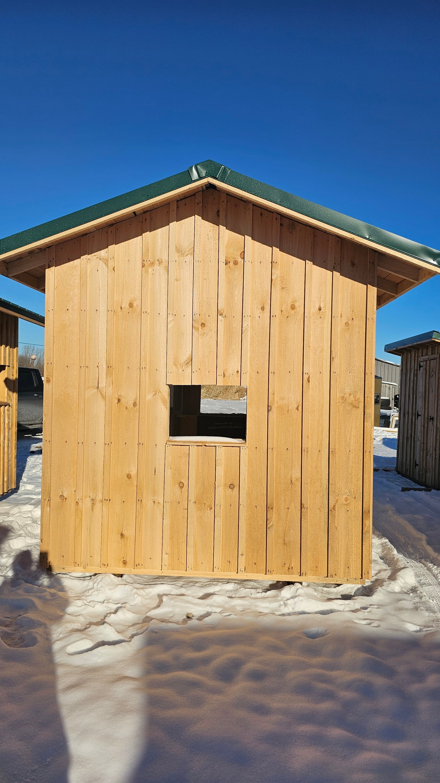 12×26 Hunting Shed with Dual Bunk Beds – Multi-Window Shooting Cabin with Lockable Door