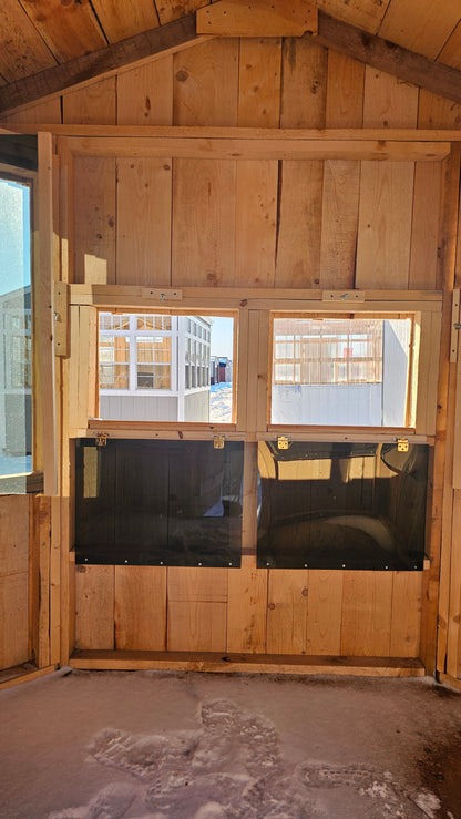 12×26 Hunting Shed with Dual Bunk Beds – Multi-Window Shooting Cabin with Lockable Door