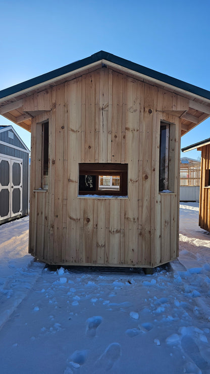 12×26 Hunting Shed with Dual Bunk Beds – Multi-Window Shooting Cabin with Lockable Door