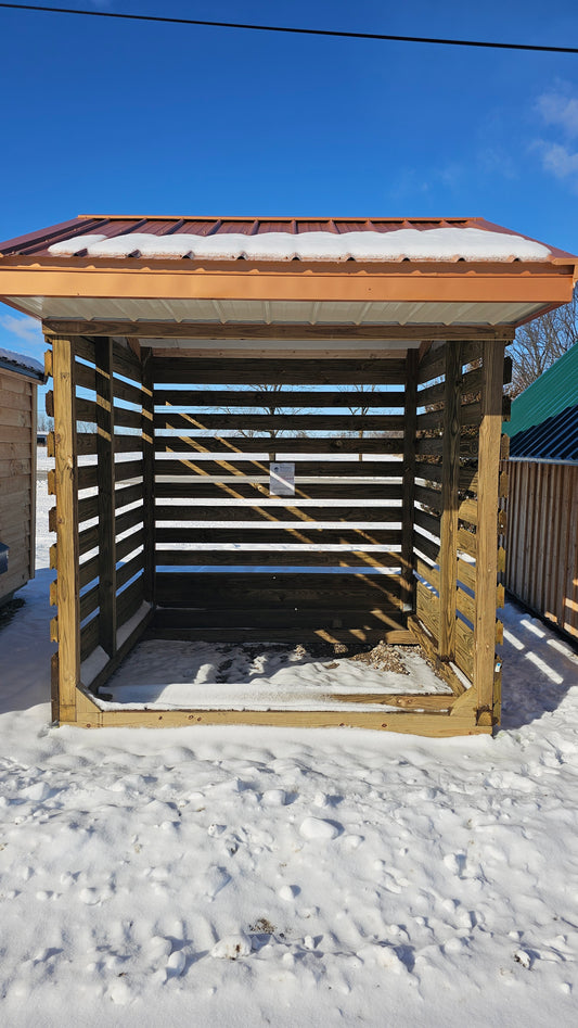 8×8 Firewood Shelter – Wood & Steel Construction