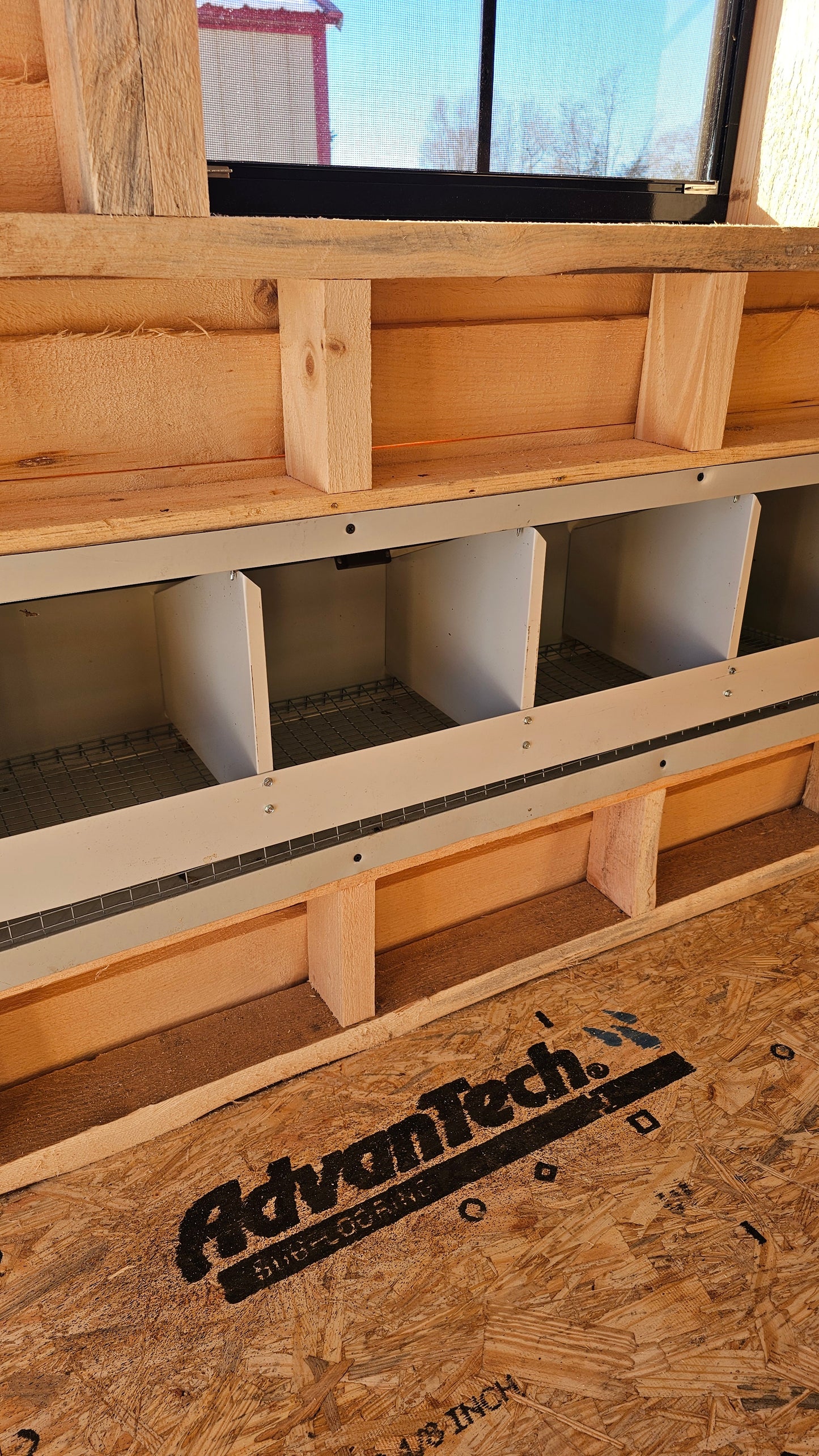6×12 Chicken Coop – Nesting Boxes, Roost Areas & Chicken Door