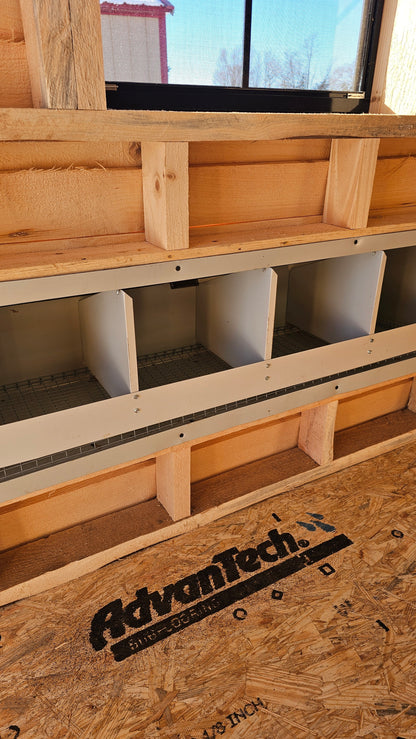 6×12 Chicken Coop – Nesting Boxes, Roost Areas & Chicken Door