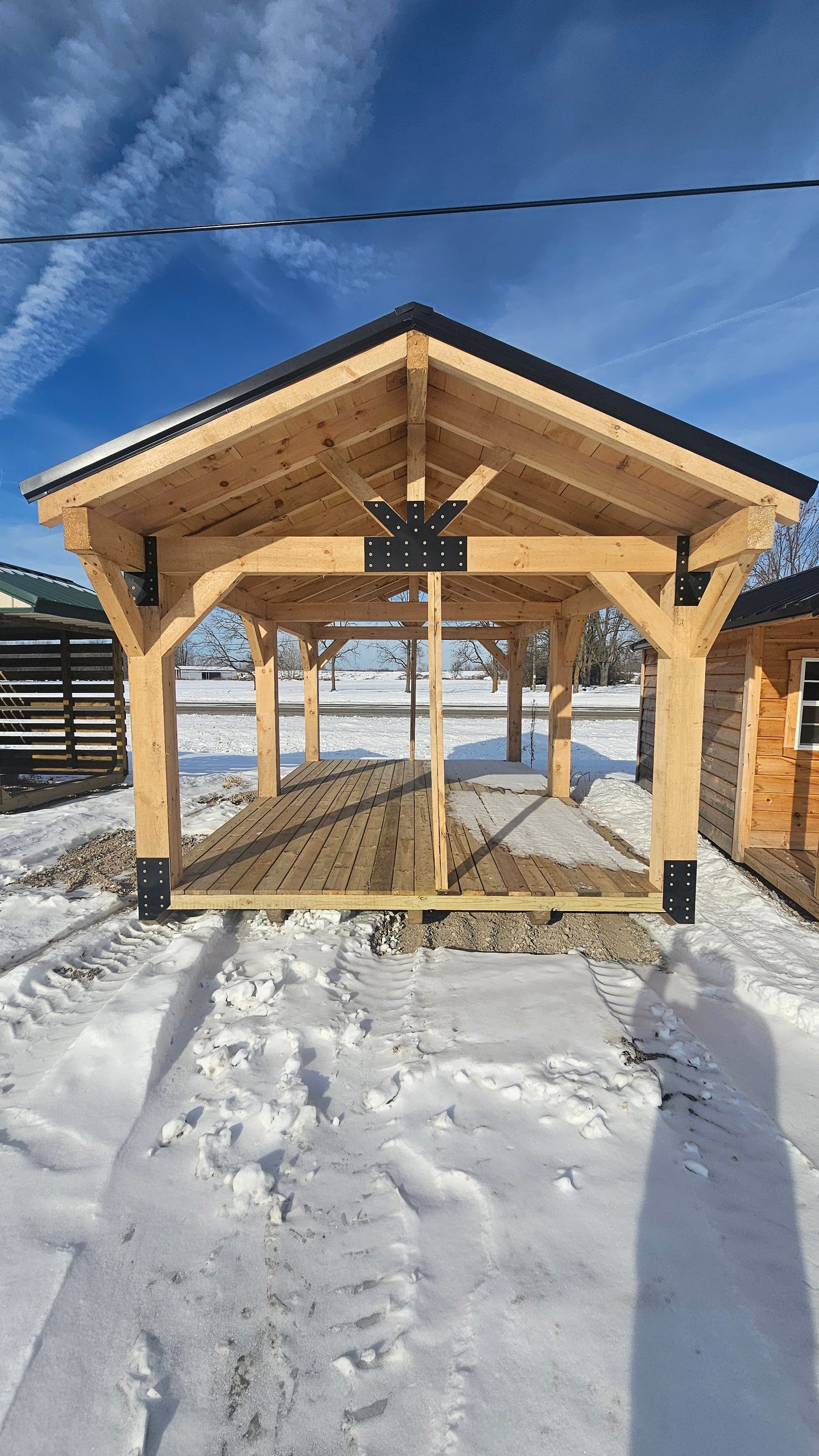 12’x20’ Rough Sawn Amish Made Timber Framed Gazebo*