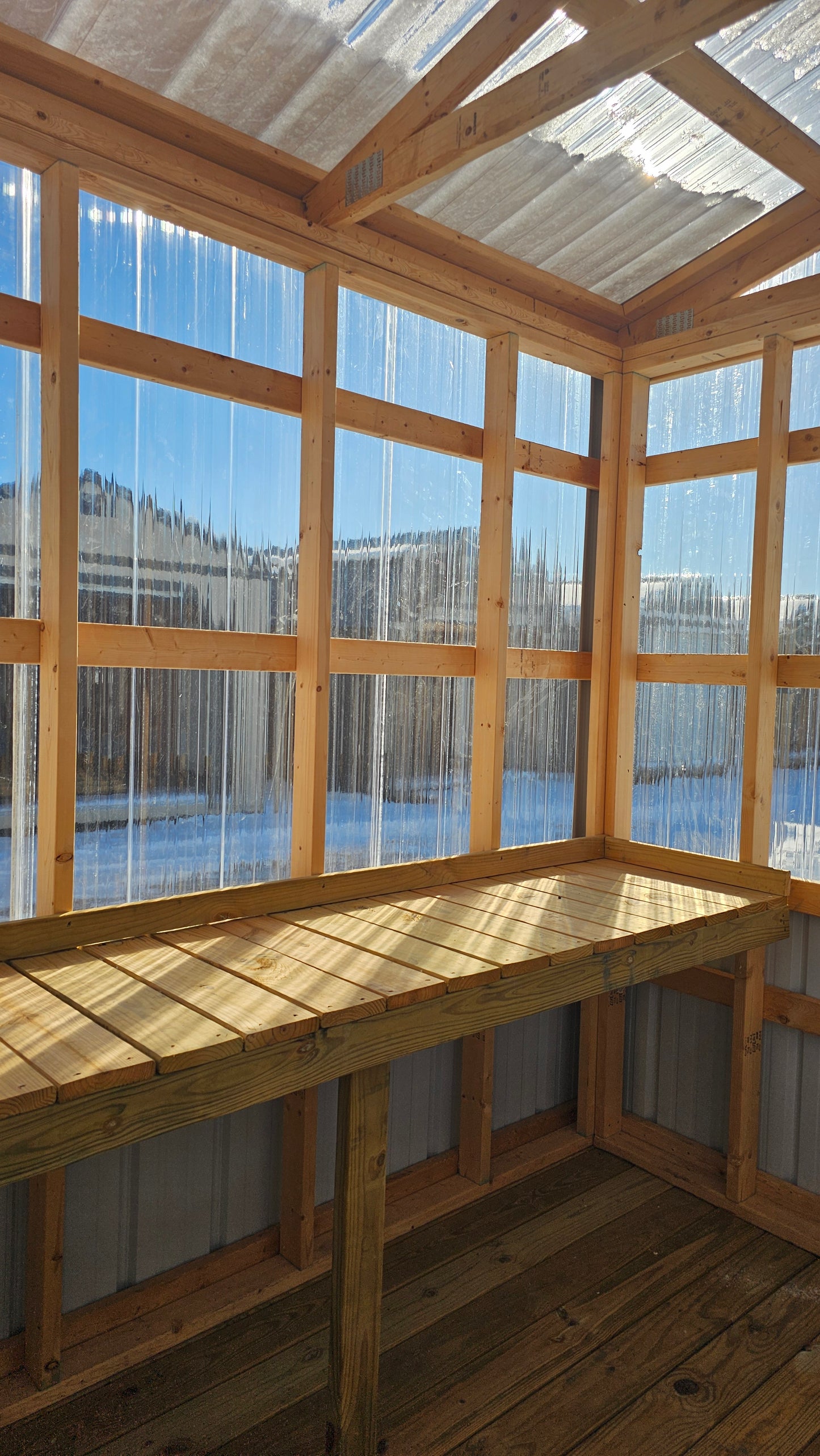 10×12 Greenhouse Potting Shed – White Steel – Vents & Benches