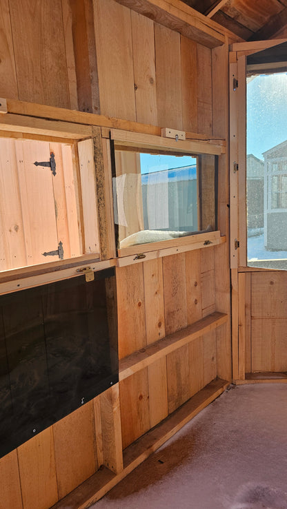 12×26 Hunting Shed with Dual Bunk Beds – Multi-Window Shooting Cabin with Lockable Door