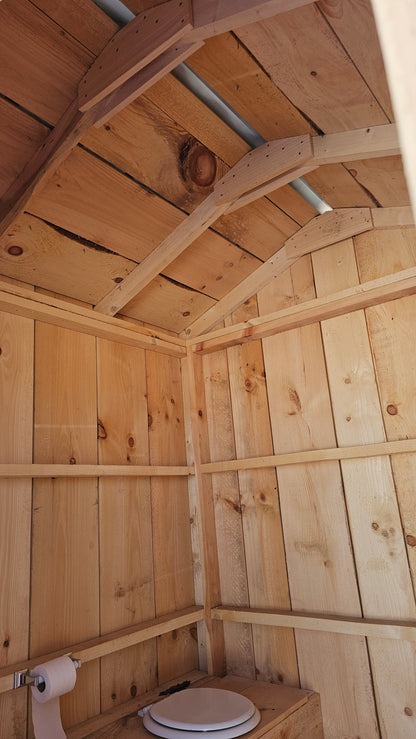 6×6 Outhouse – 2-Seater – White Roof – SKU 0008