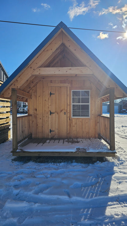 8×16 Playhouse (8×12) – 4′ Porch – Blue Roof