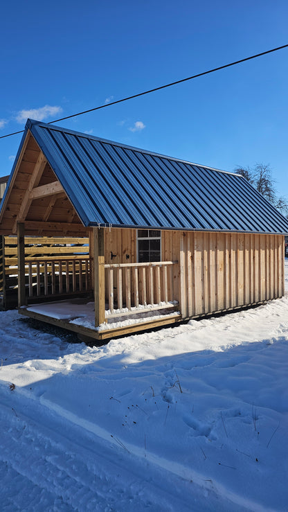 8×16 Playhouse (8×12) – 4′ Porch – Blue Roof